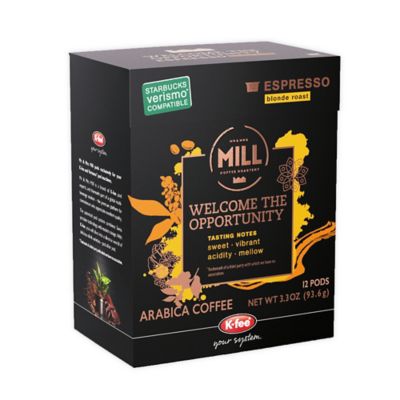 K-fee Mill Welcome the Opportunity Blonde Roast Starbucks Verismo Pods 12-Count