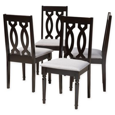 Baxton Studio Zayden Dining Chairs in Espresso/grey (Set of 4) Grey/espresso