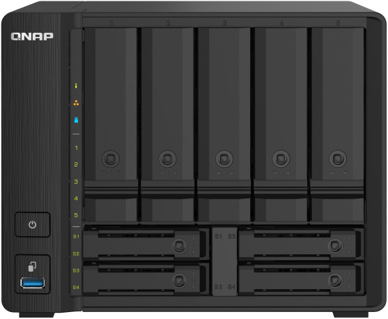 QNAP TS-932PX-4G 9-Bay NAS,AL324 64-bit Quad-core 1.7GHz, 4GB DDR4 SODIMM RAM (1 RAM Slot, Max 16GB), 5x 3.5