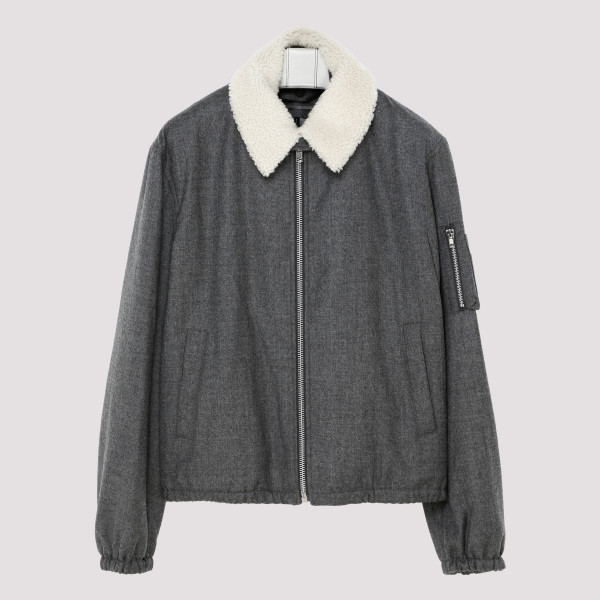 Gray Padded Flannel Jacket a - (a) CLOTHING XXS@M