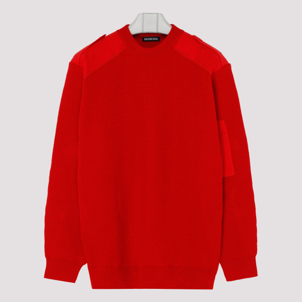 Red Wool Knit Sweater a - (a) CLOTHING XXS@S