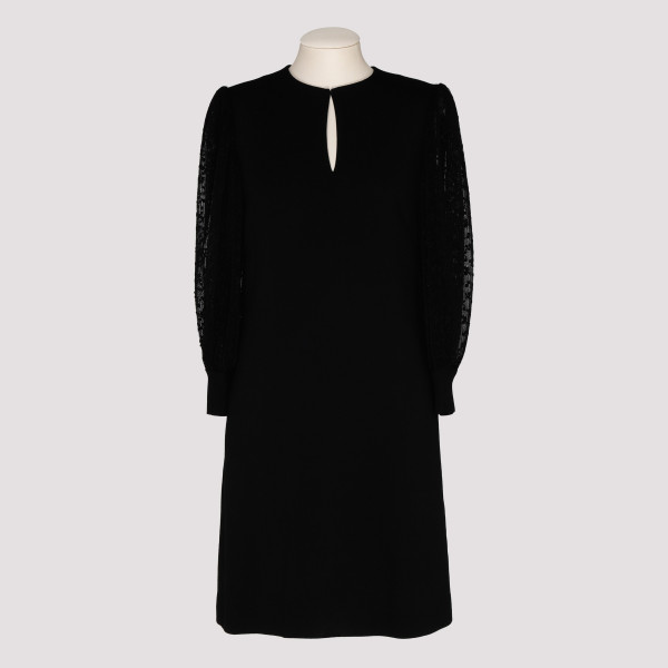 Black V-neck Shift Dress D - (D) CLOTHING FR@36