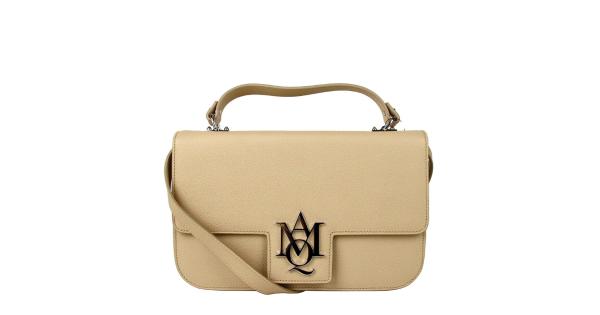Alexander McQueen Women's Light Tan Calf Leather Flap Crossbody Bag 460561 9300 - One Size