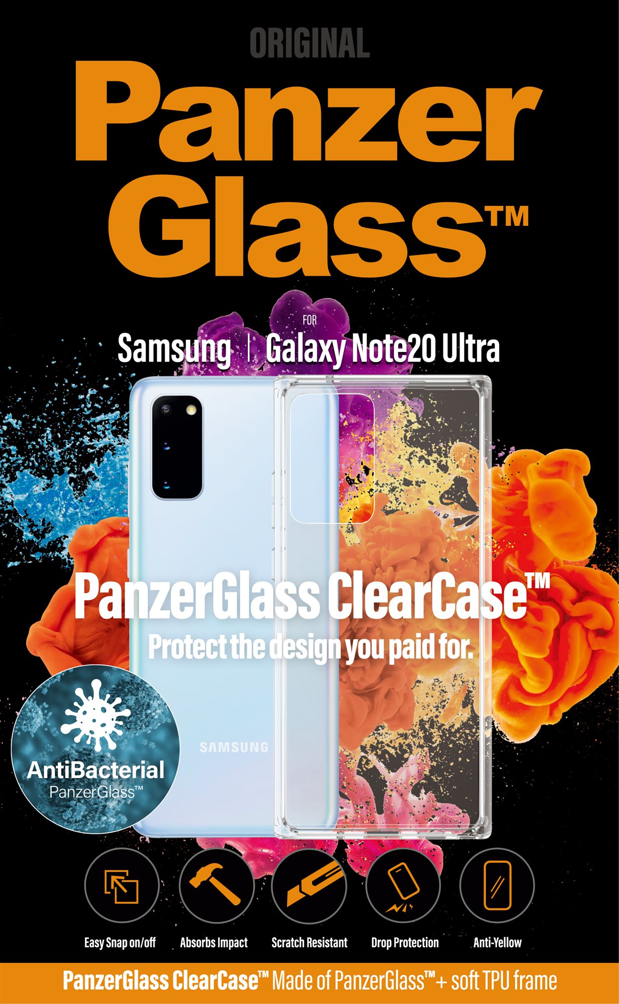 PanzerGlass Etui Ochronne ClearCase AntiBacterial Na Telefon Samsung Galaxy Note 20 Ultra 0255