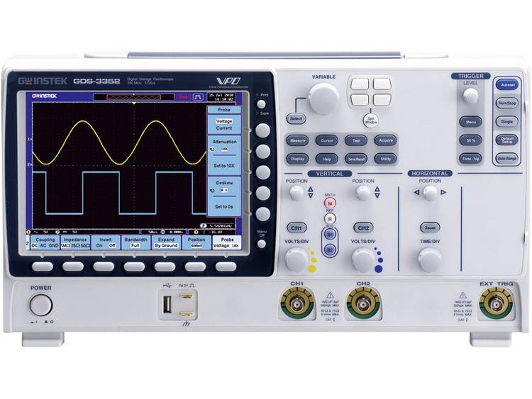 GW Instek GDS-3252 Digitalt Oscilloskop Kalibrerad Enligt (DAkkS) 150 MHz 2 Kanaler 2.5 GSa/s 25 Kpts 8 Bit Digital Lagring (DSO)