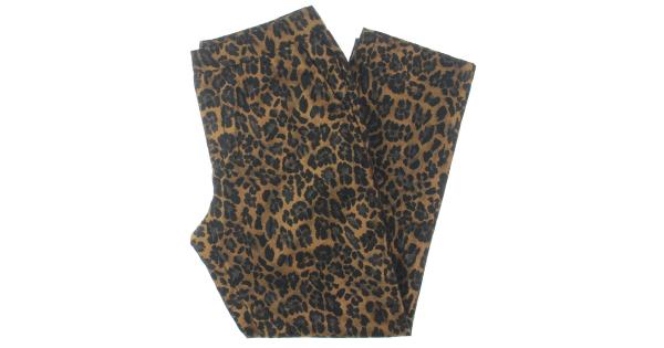 FRNCH Womens Pend Leopard Print Shimmer Straight Leg Pants