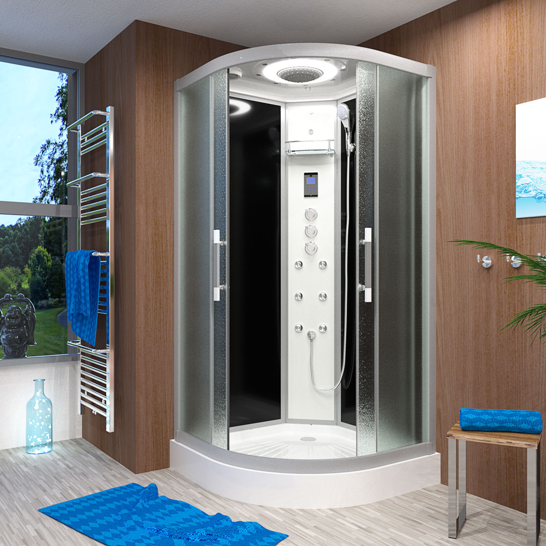 AcquaVapore QUICK26-2313 SW Fertigdusche 100x100cm