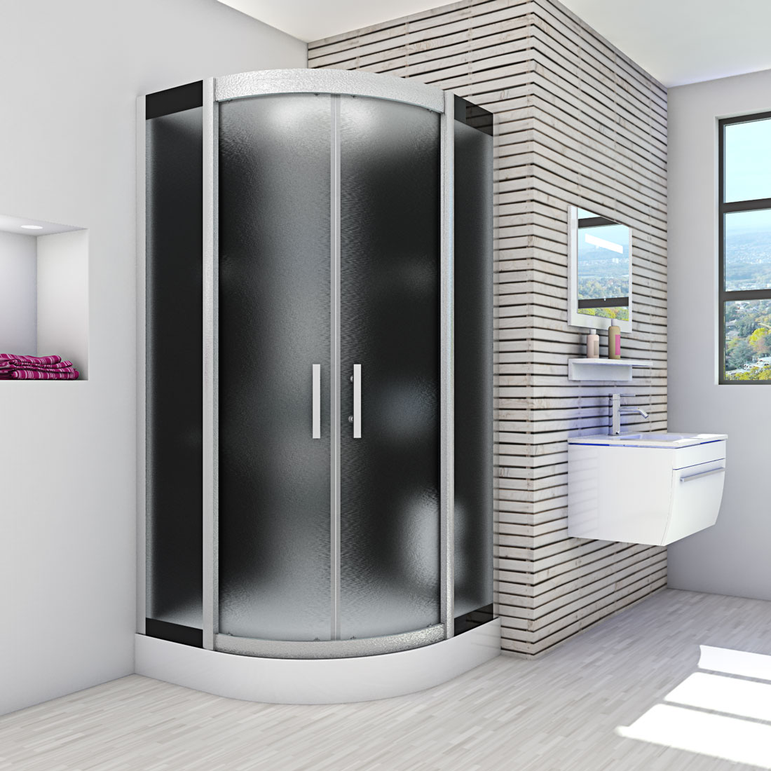 AcquaVapore DTP8058-2313 SW Dampfdusche 100x100cm