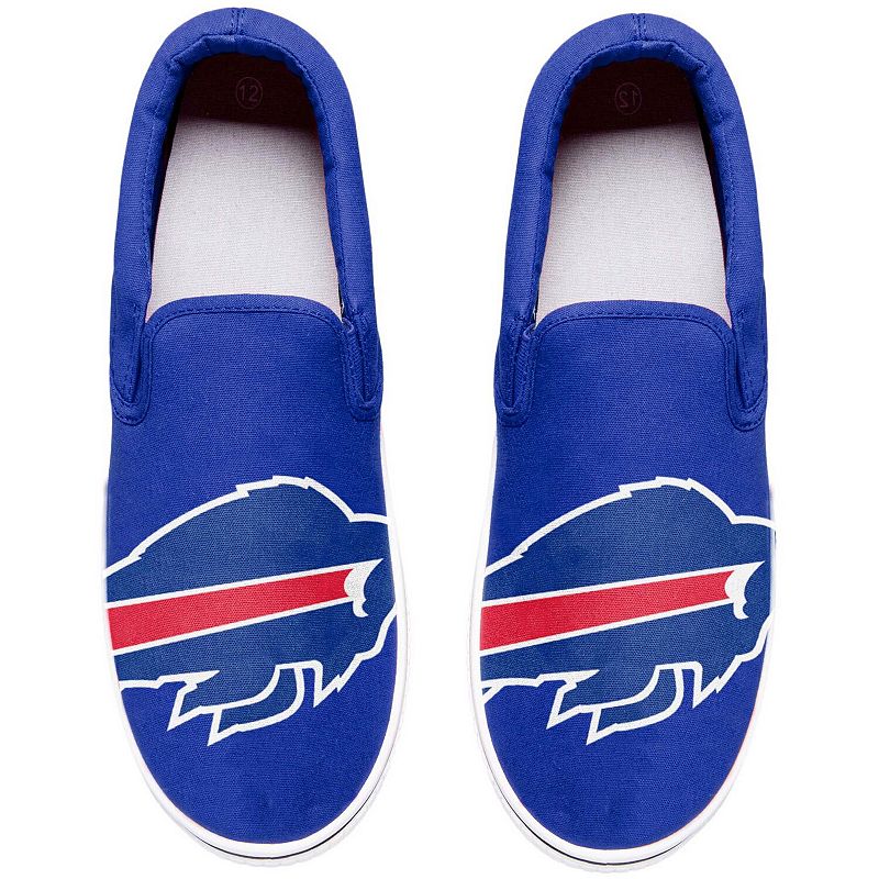 Buffalo Bills Big Logo Slip-on Sneakers, Men's, Size: 9, Blue