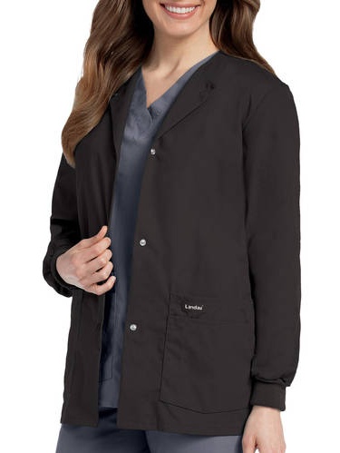 Landau Women S Snap Front Warm-up Scrub Jacket