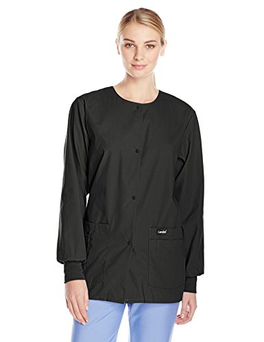 Landau Women S Snap Front Warm-up Scrub Jacket thumbnail