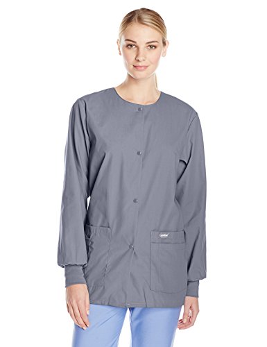 Landau Essentials Relaxed Fit 4-Pocket Snap-Front Scrub Jacket for Women 7525 thumbnail