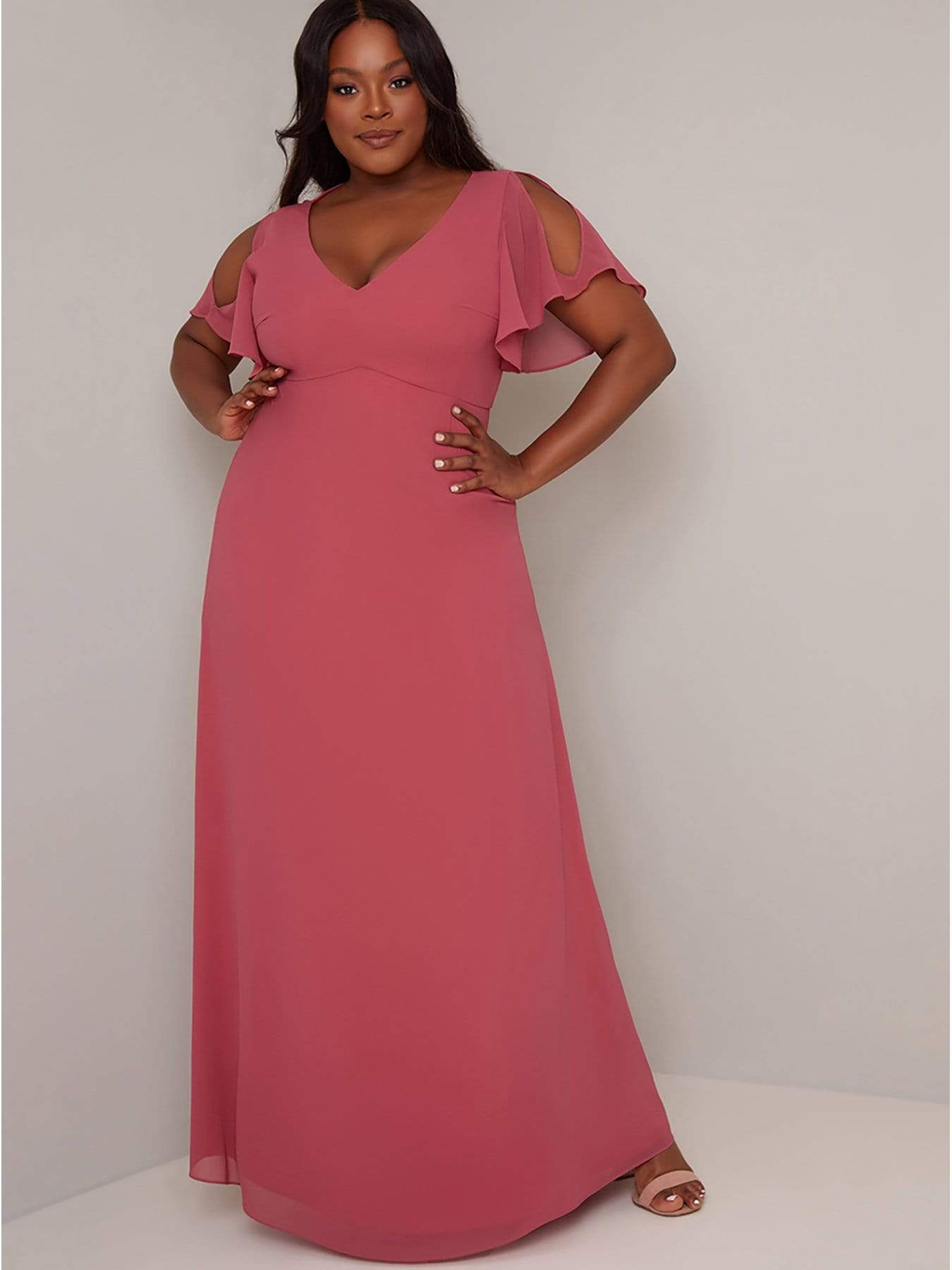 Chi Chi London Edenn Dress-Coral Dress Size 16