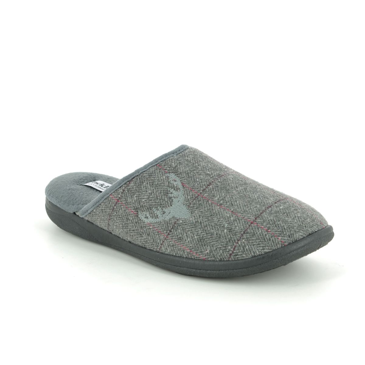 Padders 0490-97 Stag   G Fit Grey Mens Slippers
