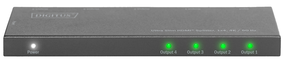 Digitus DS-45323 HDMI Splitter 4 Ports Ultra HD 4096x2160p Steel Black