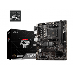 MSI A520M PRO Motherboard AMD A520 Socket AM4 Micro ATX