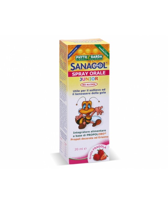 Sanagol Spray Orale Propoli Junior Benessere Gola Gusto Fragola 20 Ml