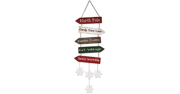 Sunset Vista Design Co., Inc.  Outdoor Wall Decor  - 'North Pole' Direction Hanging Sign