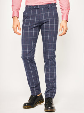 Bugatti Bavlnen Nohavice 4890 56117 Tmavomodr Modern Fit