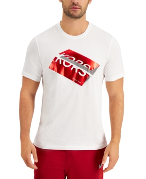 MICHAEL KORS Mens White Logo Graphic Short Sleeve T-Shirt L