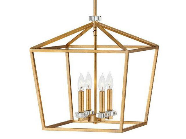 Hinkley Lighting 3535 Brass 4-Light 16'W Crystal Chandelier
