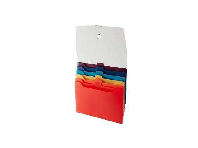 Staples Cascading Poly Expanding File Letter Size 6-Pocket Multicolor 51848