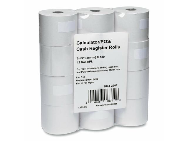 Iconex Impact Bond Paper Rolls 2.25' X 150 Ft White 12/Pack 8835