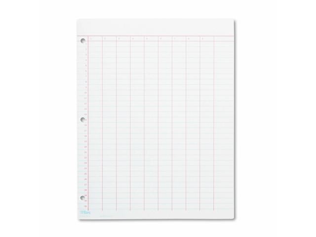 Tops Data Pad W/Numbered Column Headings 11' X 8 1/2' White 50 Sheets 3619