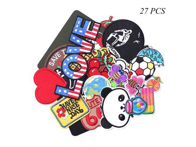 J.CARP Assorted Styles Cool Embroidered Iron Patch on Cute Sewing Applique Applique for Jacket Hat Backpack Jeans Sewing Flowers Applique DIY.
