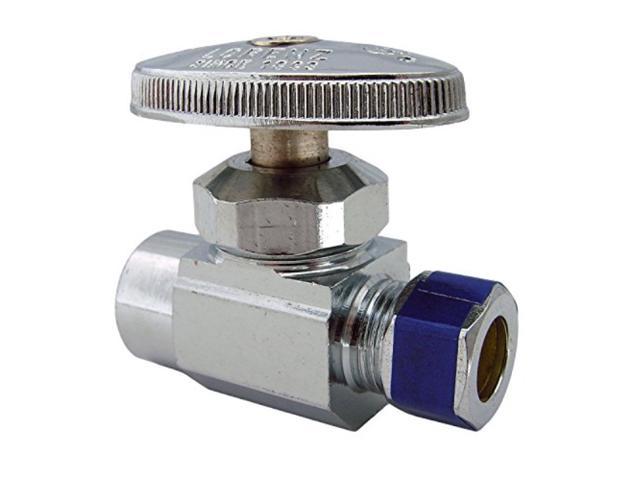LASCO 06-7287 Straight Stop Brass Valve 1/2' Copper Sweat Inlet X 3/8' OD Compression Outlet Chrome