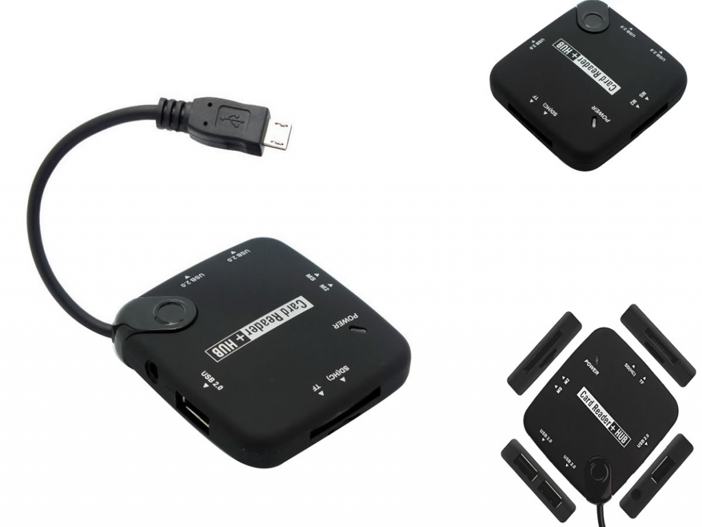 USB Hub En Card Reader  Voor Iconbit Nettab Sky Net Nt 0701s | Zwart | Iconbit