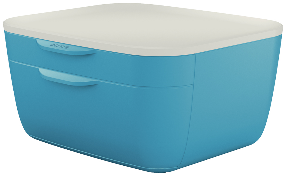 Leitz Cosy Drawer Cabinet 2 Drawers 1 Small and 1 Large, Calm Blue