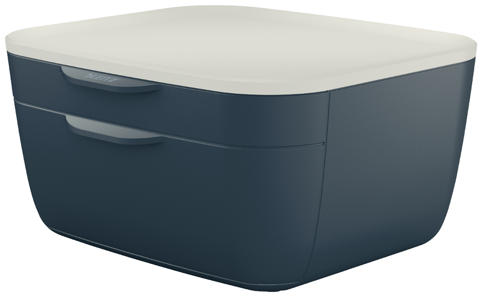 Leitz Cosy Drawer Cabinet 2 Drawers 1 Small and 1 Large, Velvet Grey