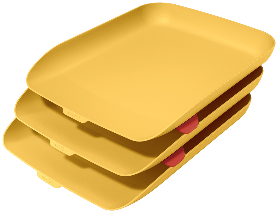 Leitz Cosy Letter Tray A4 Warm Yellow Pack of 3 53582019 LZ12625