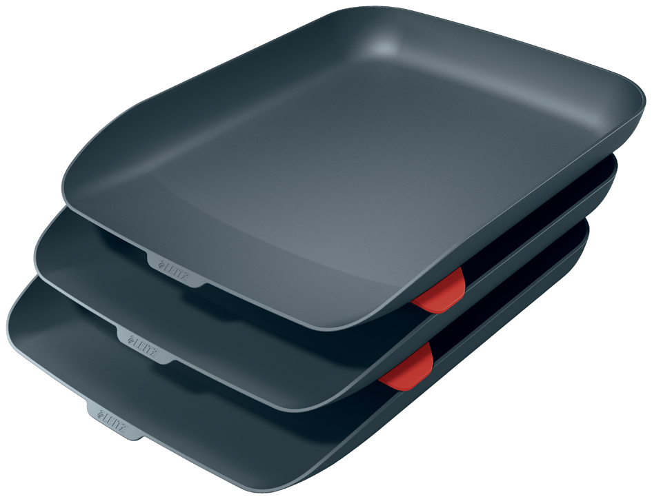 Leitz Cosy Letter Tray A4 Velvet Grey Pack of 3 53582089 LZ12627
