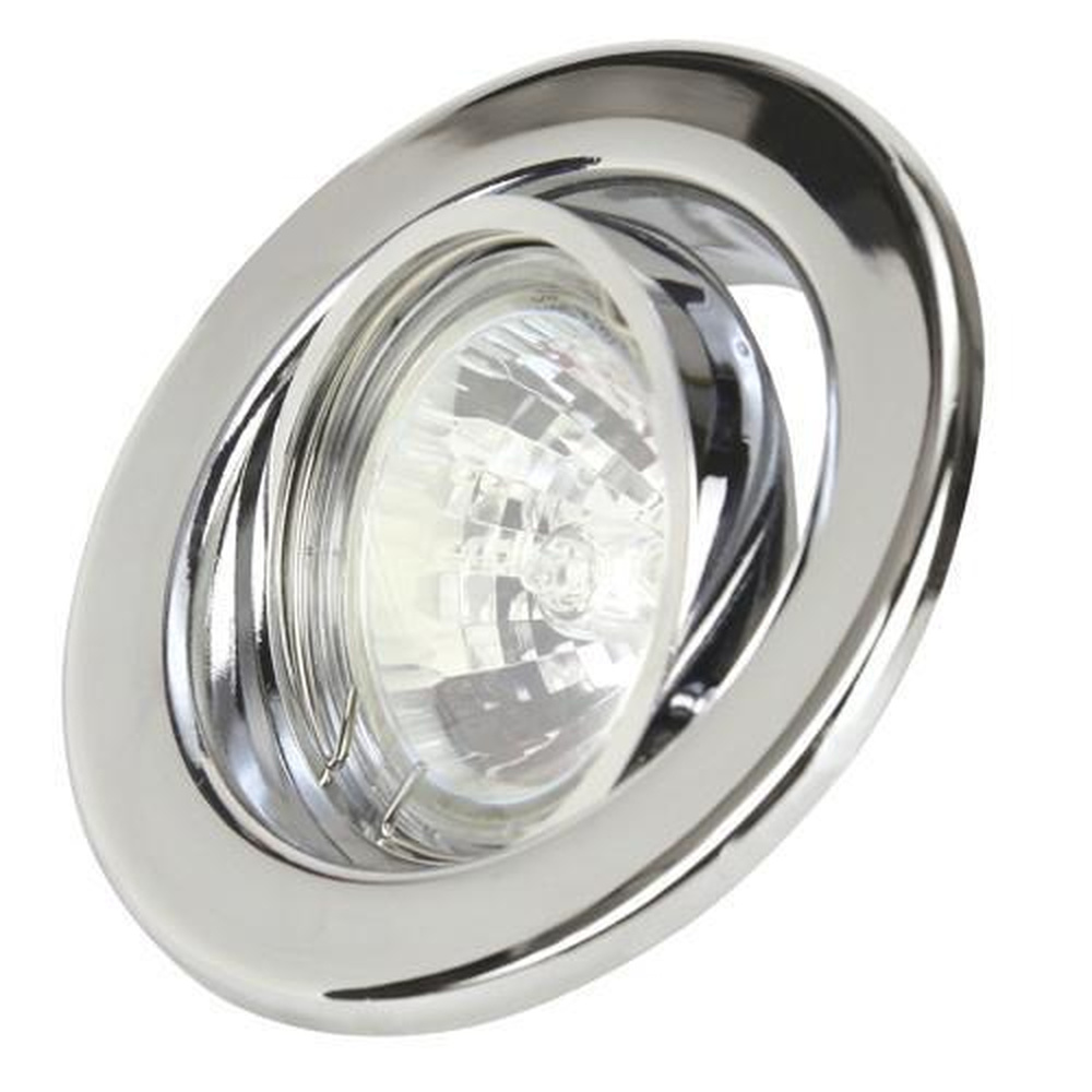 Einbaustrahler Chrom Max. 35W Mit Alu Reflektor Schwenkbar GU53 Und 100mm Kabel Mit AMP-Stecker