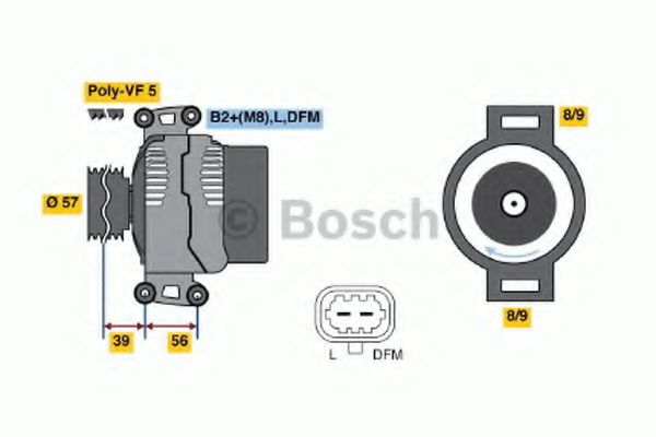 Bosch 0986048070 Alternator 4807 120 a 14 V