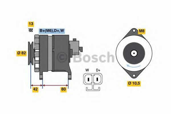 Bosch 0986049730 Alternator 4973 70 a 14 V