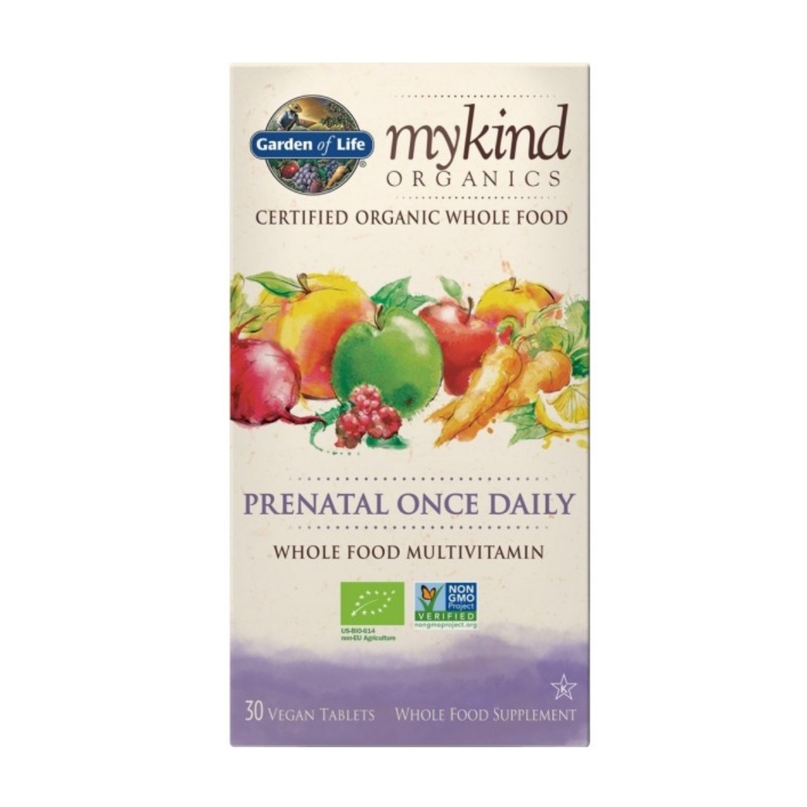 Garden of Life mykind Organics Prenatal Once Daily, 30 Tablets