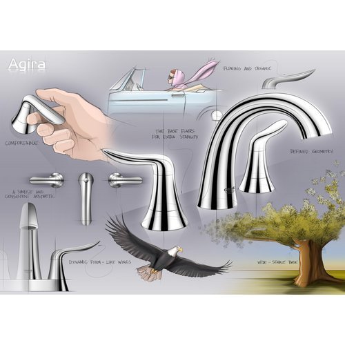 Grohe 23 401 Agira Single Hole Bathroom Faucet with SilkMove® - Free Metal Pop-U, Starlight Chrome