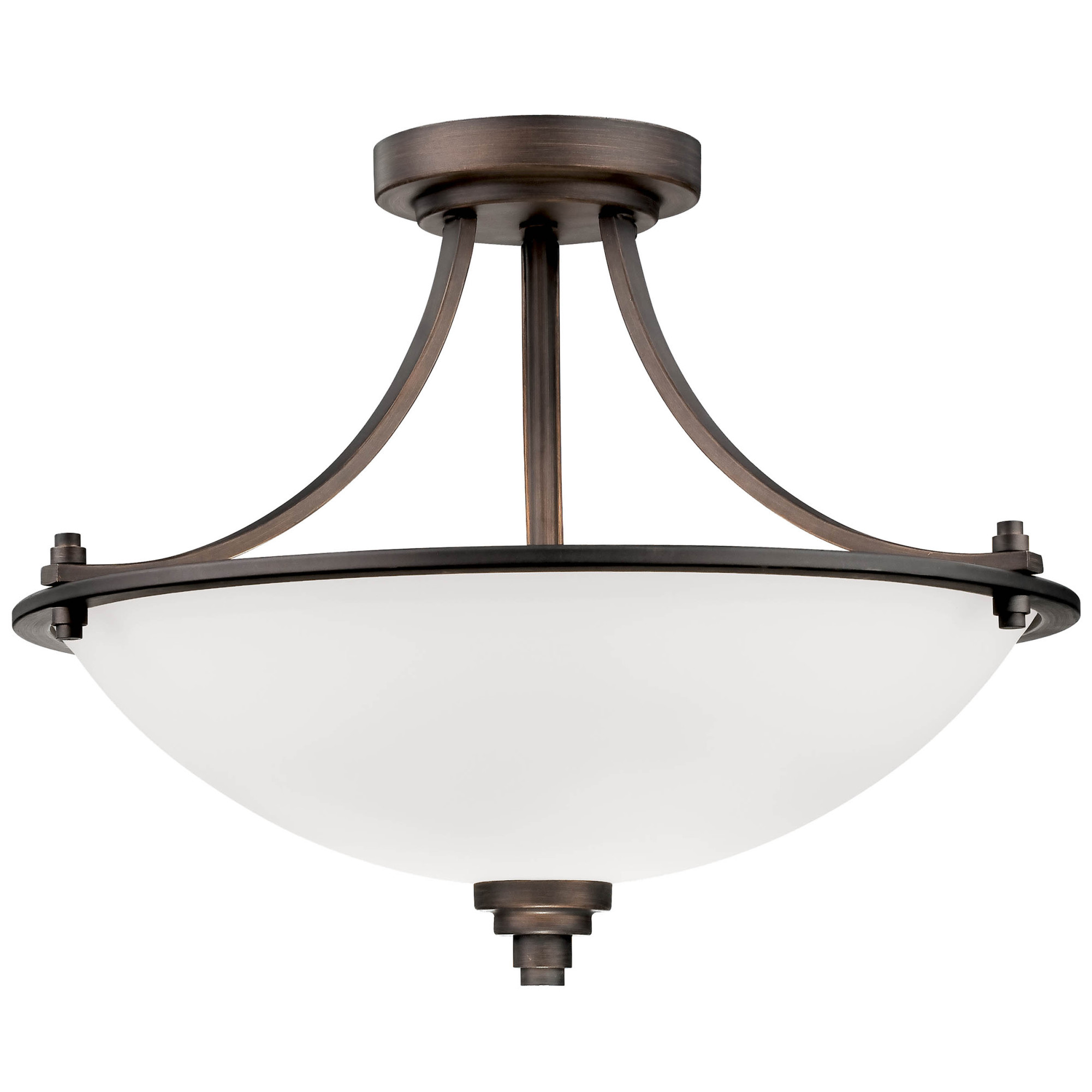 7263-RBZ-Millennium Lighting-Bristo - 3 Light Semi-Flush Mount-13.5 Inch Tall and 17.5 Inch Wide-Satin Nickel Finish