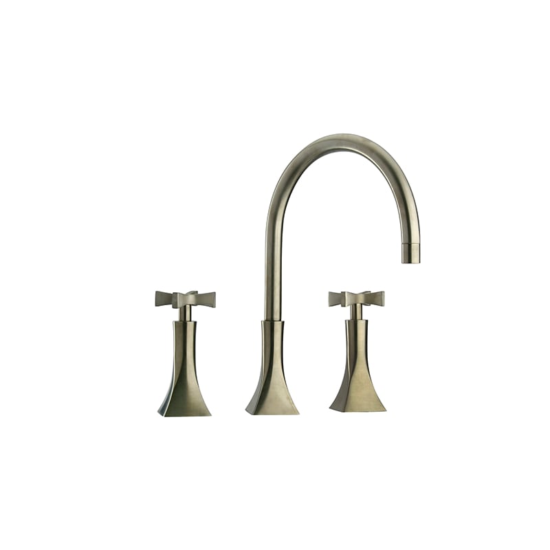 Fortis 8521400 Siena Widespread Bathroom Faucet - Free Metal Pop-up Drain Assemb Brushed Nickel Faucet Double Handle