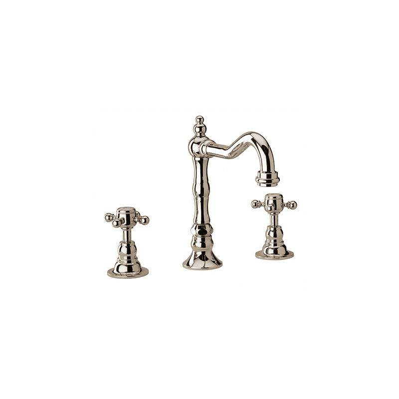 Fortis 8821400 Caffe Widespread Bathroom Faucet - Free Pop-up Drain Assembly with Purchase Polished Nickel Faucet Bathroom Sink Faucets Double Handle