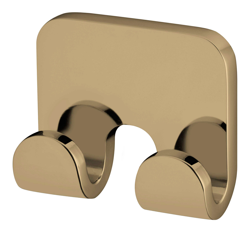 Small Double Towel Hanger Bathroom Gold Colour Finished Zamak Wall Mounted