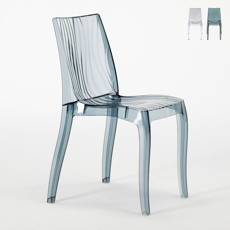 18 Chaises DUNE Grand Soleil Transparentes Offre Promo Stock Bar | Noir Anthracite Transparent