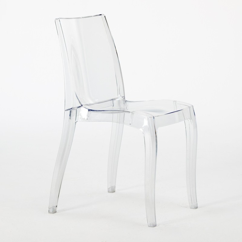 18 Chaises CRISTAL LIGHT Grand Soleil Transparent Promo Offre Stock Pour Bar Café | Transparent