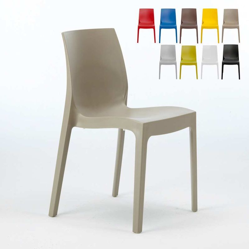 22 Chaises ROME En Polypropylène Empilable Bar Café Promo Offre Stock | Beige - Grand Soleil