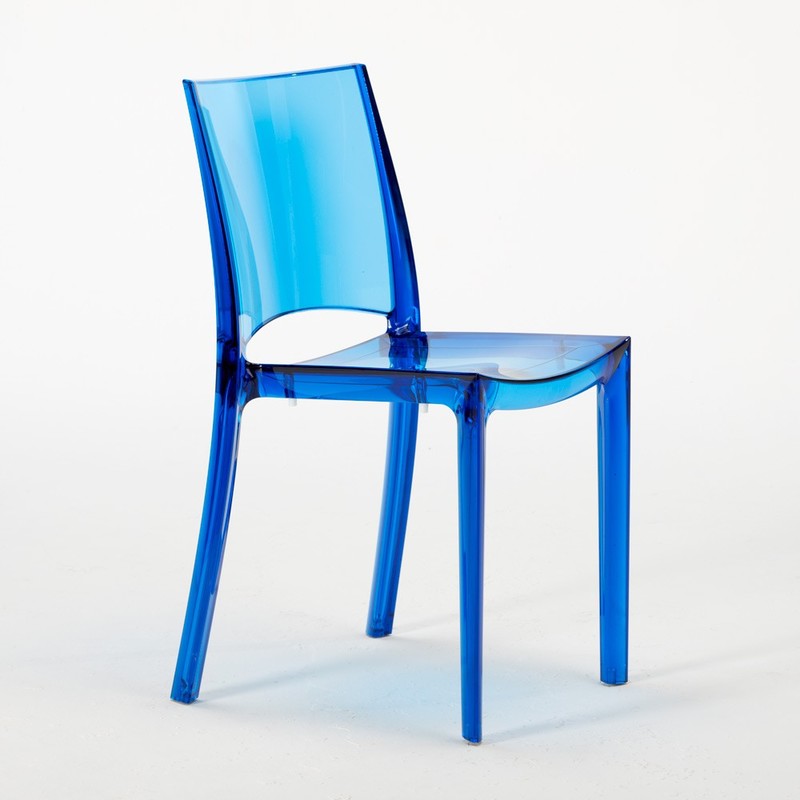 16 Chaises B-SIDE Pour Bar Transparentes Promo Stock | Bleu Transparent - Grand Soleil