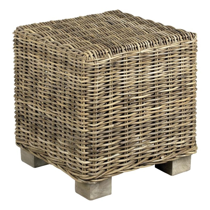 Pouf En Poelet Gris - HOMELINA FRANCE