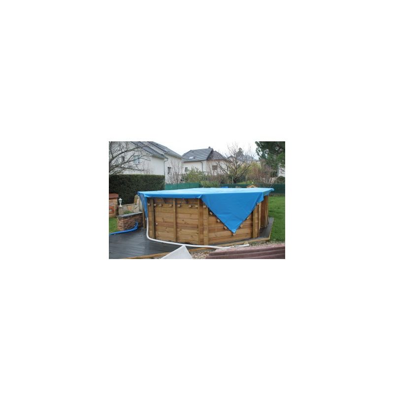 Bache Piscine 700 G/m² Avec Filet D'écoulement - Bache Bicolore - 6 X 10 M - Couverture Piscine - Baches Piscine - BÂCHES DIRECT
